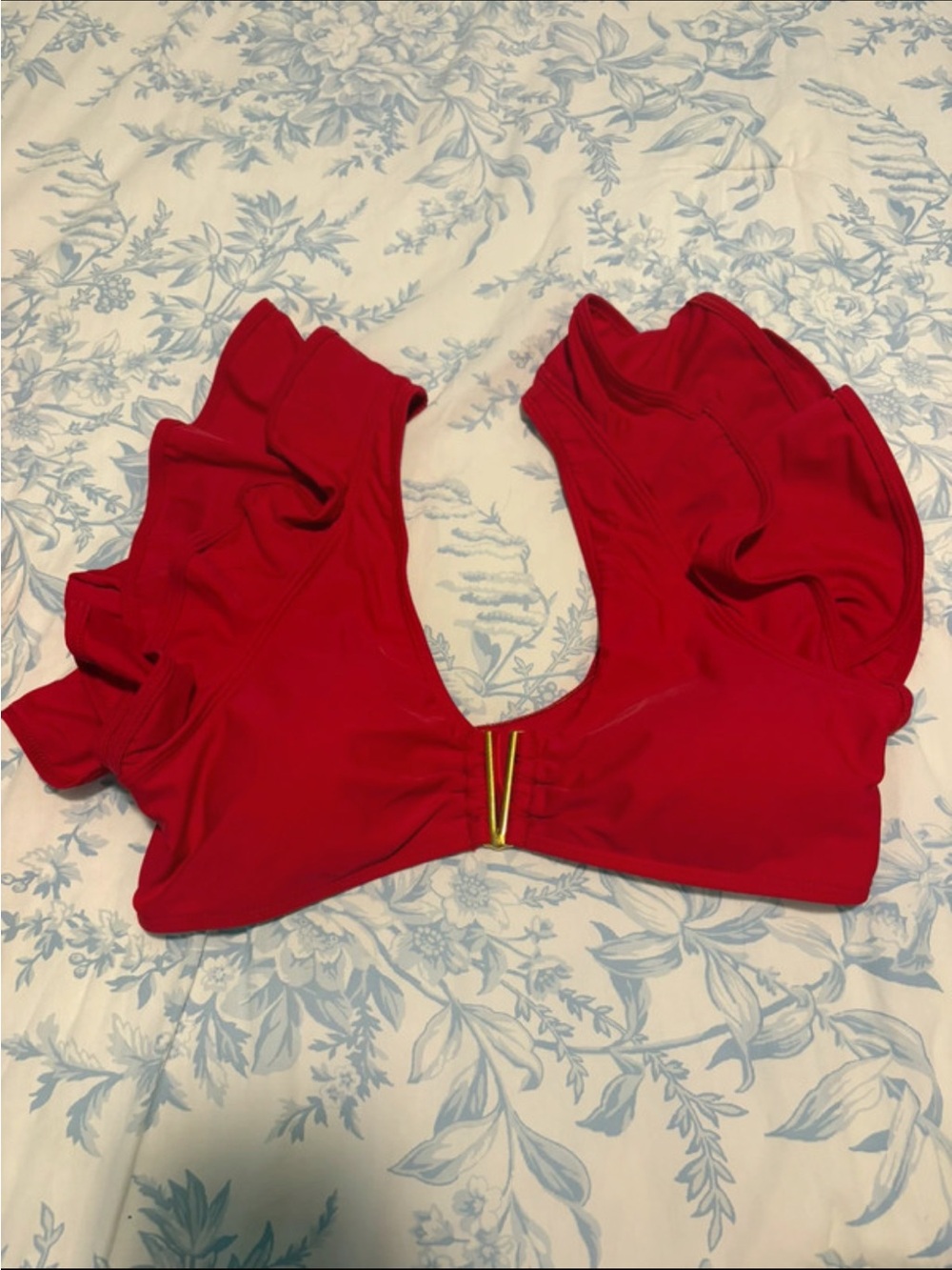 SHEIN Red Ruffle V-Front High-Waist Bikini Set - Picture 3 of 5